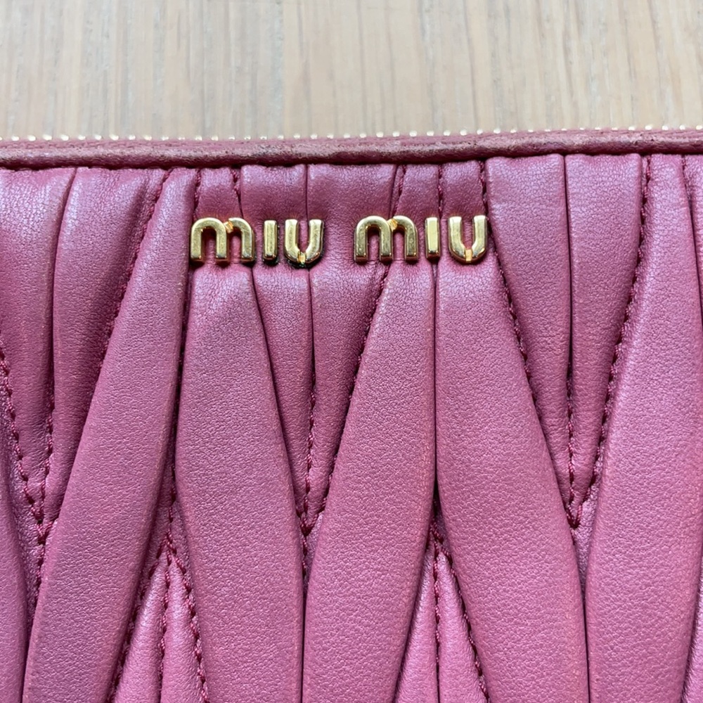 Authentic Miu Miu Pink Matelasse Wallet - image 2